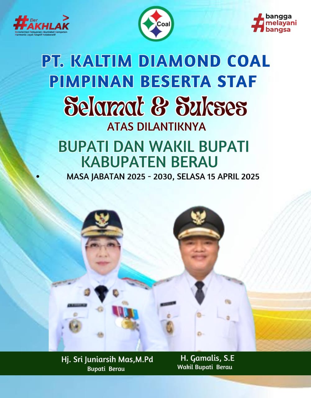 iklan pelantikan PT. kaltim diamond coal